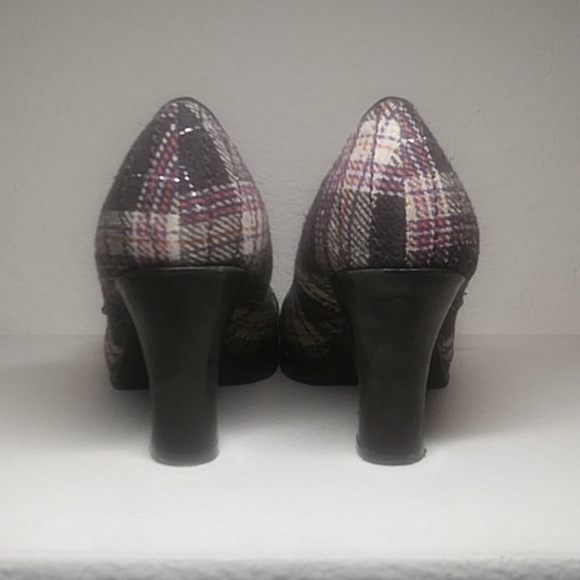 Plaid cute heels with bow - Picture 4 of 6